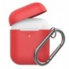 Θήκη Σιλικόνης AhaStyle PT06-F Apple AirPods Premium με Γάντζο Κόκκινο