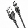 Καλώδιο σύνδεσης Hoco X52 Sereno USB σε Micro-USB 2.4A με Μαγνητικό Αποσπώμενο Βύσμα Μαύρο 1m