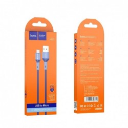 Καλώδιο Σύνδεσης Hoco X65 Prime USB σε Micro USB για Γρήγορη Φόρτιση και Μεταφορά Δεδομένων 2.4A Μπλε 1m