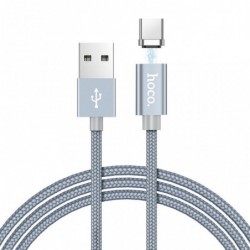 Καλώδιο σύνδεσης Hoco U40A Magnetic USB σε USB-C με μεταλλικό βύσμα Μεταλλικό Γκρι 1m