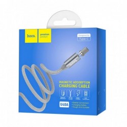 Καλώδιο σύνδεσης Hoco U40A Magnetic USB σε USB-C με μεταλλικό βύσμα Μεταλλικό Γκρι 1m