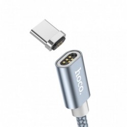 Καλώδιο σύνδεσης Hoco U40A Magnetic USB σε USB-C με μεταλλικό βύσμα Μεταλλικό Γκρι 1m