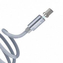 Καλώδιο σύνδεσης Hoco U40A Magnetic USB σε USB-C με μεταλλικό βύσμα Μεταλλικό Γκρι 1m