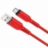 Καλώδιο σύνδεσης Hoco X59 Victory USB σε Lightning 2.4A με Εύκαμπτο Βύσμα και Braided Καλώδιο Κόκκινο 1m
