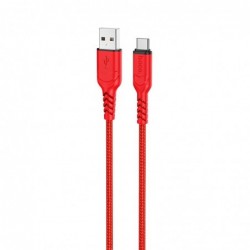 Καλώδιο σύνδεσης Hoco X59 Victory USB σε Lightning 2.4A με Εύκαμπτο Βύσμα και Braided Καλώδιο Κόκκινο 1m