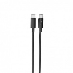 Καλώδιο σύνδεσης Hoco X68 True Color Braided USB-C σε USB-C 100W 3A  Μαύρο 1m