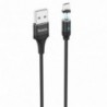 Καλώδιο σύνδεσης Hoco U76 Fresh USB σε Mircro-USB 2.4A με Μαγνητικό Αποσπώμενο Βύσμα και LED Ένδειξη Μαύρο 1.2m