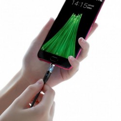 Καλώδιο σύνδεσης Hoco U76 Fresh USB σε Mircro-USB 2.4A με Μαγνητικό Αποσπώμενο Βύσμα και LED Ένδειξη Μαύρο 1.2m