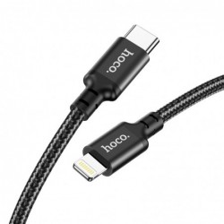 Καλώδιο σύνδεσης Hoco X14 Double Speed PD USB-C σε Lightning 20W 3.0A Fast Charging Μαύρο 2m με Braided Καλώδιο
