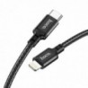 Καλώδιο σύνδεσης Hoco X14 Double Speed PD USB-C σε Lightning 20W 3.0A Fast Charging Μαύρο 2m με Braided Καλώδιο