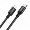 Καλώδιο σύνδεσης Hoco X14 Double Speed PD USB-C σε Lightning 20W 3.0A Fast Charging Μαύρο 2m με Braided Καλώδιο