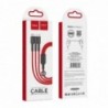 Καλώδιο σύνδεσης Hoco U31 Benay Braided με Νάυλον Κορδόνι 3 σε 1 USB σε Micro-USB, Lightning, USB-C Κόκκινο 1,2m