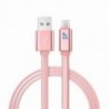 Καλώδιο σύνδεσης Hoco UPL 12 Plus USB σε Micro-USB 2.4A με PVC Jelly και Φωτεινή Ένδειξη 1,2m Ροζ Χρυσό