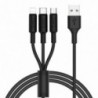 Καλώδιο σύνδεσης Hoco X25 3 σε 1 Fast Charging USB σε Micro-USB, Lightning, USB-C Μαύρο 1m