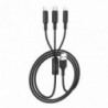 Καλώδιο σύνδεσης Hoco X25 3 σε 1 Fast Charging USB σε Micro-USB, Lightning, USB-C Μαύρο 1m