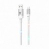Καλώδιο σύνδεσης Hoco U63 Spirit USB σε Lightning 2.4A και Φωτεινές Ενδείξεις με Ηχητικό Αισθητήρα Λευκό 1.2m