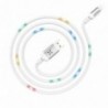 Καλώδιο σύνδεσης Hoco U63 Spirit USB σε Lightning 2.4A και Φωτεινές Ενδείξεις με Ηχητικό Αισθητήρα Λευκό 1.2m
