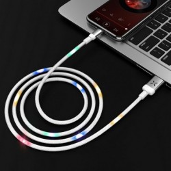 Καλώδιο σύνδεσης Hoco U63 Spirit USB σε Lightning 2.4A και Φωτεινές Ενδείξεις με Ηχητικό Αισθητήρα Λευκό 1.2m
