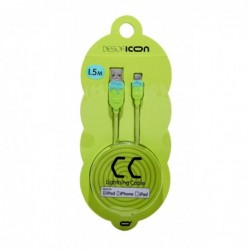 Καλώδιο σύνδεσης Desoficon CC ICA0002 1.5m 2.4A για iPhone/iPad/iPod Lightning Ανοιχτό Πράσινο - Ανοιχτό Μπλέ Apple Certified MF