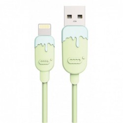 Καλώδιο σύνδεσης Desoficon CC ICA0002 1.5m 2.4A για iPhone/iPad/iPod Lightning Ανοιχτό Πράσινο - Ανοιχτό Μπλέ Apple Certified MF
