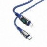 Καλώδιο Σύνδεσης Hoco S51 Extreme DP USB-C σε Lightning για Γρήγορη Φόρτιση και Οθόνη Ένδειξης Φόρτισης 20W Μπλε 1.2m