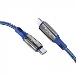 Καλώδιο Σύνδεσης Hoco S51 Extreme DP USB-C σε Lightning για Γρήγορη Φόρτιση και Οθόνη Ένδειξης Φόρτισης 20W Μπλε 1.2m