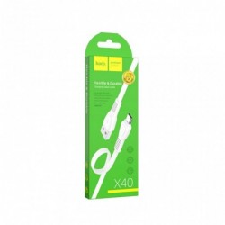 Καλώδιο σύνδεσης Hoco X40 Noah USB σε Micro-USB Fast Charging 2.4A Λευκό 1m