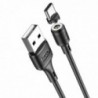 Καλώδιο σύνδεσης Hoco X52 Sereno USB σε USB-C 3.0A με Μαγνητικό Αποσπώμενο Βύσμα Μαύρο 1m