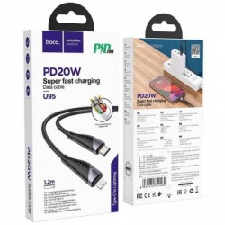 Καλώδιο σύνδεσης Hoco U95 Freeway USB-C σε Lightning Fast Charging 3.0A PD 20W Μαύρο 1.5m