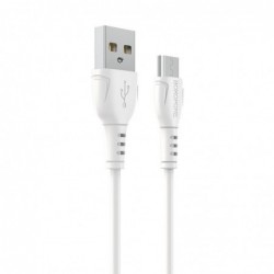 Καλώδιο σύνδεσης Borofone BX51 Triumph USB σε Micro-USB 2.4A 1μ Λευκό