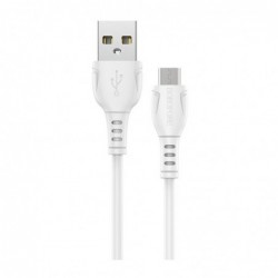 Καλώδιο σύνδεσης Borofone BX51 Triumph USB σε Micro-USB 2.4A 1μ Λευκό