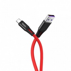 Καλώδιο σύνδεσης Κορδόνι Hoco X22 USB σε USB-C Fast Charging 5.0A Μαύρο - Κόκκινο 1m