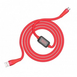 Καλώδιο σύνδεσης Hoco S4 USB σε Micro-USB 2.4A Κόκκινο 1.2m με ένδειξη φόρτισης
