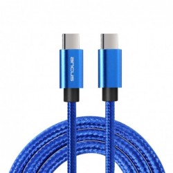 Καλώδιο Σύνδεσης και Φόρτισης Ancus Flow Plus E54 USB-C σε USB-C 2.0A με Braided Καλώδιο Μπλε 1μ.