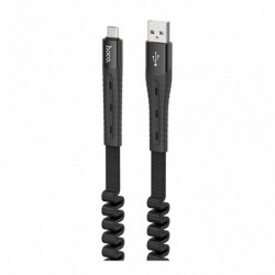 Καλώδιο σύνδεσης Hoco U78 Cotton Treasure USB σε Micro-USB Fast Charging 2.4A 1.2m  Μαύρο