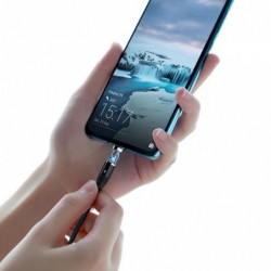 Καλώδιο σύνδεσης Hoco U76 Fresh USB σε USB-C 3.0A με Μαγνητικό Αποσπώμενο Βύσμα και LED Ένδειξη Μαύρο 1.2m