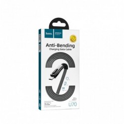 Καλώδιο σύνδεσης Hoco U70 Splendor USB σε Mirco-USB Fast Charging 2.4A Γκρι 1.2m με Φωτεινή Ένδειξη