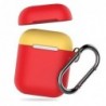 Θήκη Σιλικόνης AhaStyle PT46 Apple AirPods Tone με Γάντζο Κόκκινο-Κίτρινο