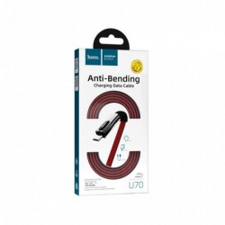 Καλώδιο σύνδεσης Hoco U70 Splendor USB σε Mirco-USB Fast Charging 2.4A Κόκκινο 1.2m με Φωτεινή Ένδειξη