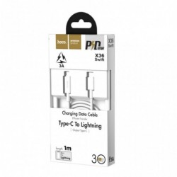 Καλώδιο σύνδεσης Hoco X36 Swift PD USB-C σε Lightning 3.0A 18W Λευκό 1m