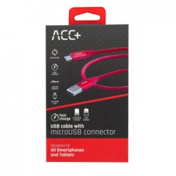 Καλώδιο σύνδεσης Maxcom USB σε Micro-USB 2.4A Fast Charge Κόκκινο 1μ