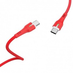 Καλώδιο σύνδεσης Hoco X45 Surplus USB-C σε USB-C 3.0A με Ένδειξη LED για φόρτιση και μεταφορά δεδομένων Κόκκινο 1,8m