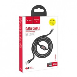 Καλώδιο σύνδεσης Hoco S4 USB σε Micro-USB 2.4A Μαύρο 1.2m με ένδειξη φόρτισης