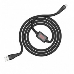 Καλώδιο σύνδεσης Hoco S4 USB σε Micro-USB 2.4A Μαύρο 1.2m με ένδειξη φόρτισης