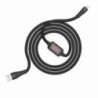 Καλώδιο σύνδεσης Hoco S4 USB σε Micro-USB 2.4A Μαύρο 1.2m με ένδειξη φόρτισης