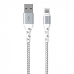 Καλώδιο σύνδεσης Energizer Metal / Braided Nylon σε Lightning Apple Certified MFI 2m Λευκό