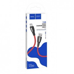 Καλώδιο σύνδεσης Κορδόνι Hoco X39 Titan USB σε Micro-USB Fast Charging 2.4A Κόκκινο 1m