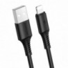 Καλώδιο σύνδεσης Borofone BX47 Coolway USB σε Lightning 2.4A 1μ Μαύρο