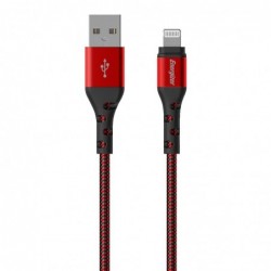 Καλώδιο σύνδεσης Energizer Metal / Braided Nylon σε Lightning Apple Certified MFI 2m Κόκκινο