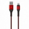 Καλώδιο σύνδεσης Energizer Metal / Braided Nylon σε Lightning Apple Certified MFI 2m Κόκκινο